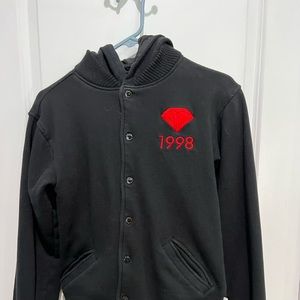 Diamond Supply Co Black Bomber Jacket, Sz S